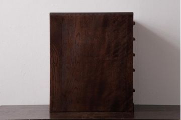 アンティーク雑貨　昭和中期　ナラ材　レトロな佇まいが味のある小引き出し(小物収納)