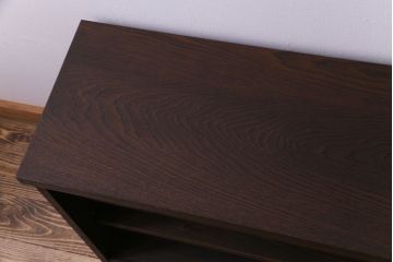 ラフジュ工房オリジナル　天板ナラ材　古い建具を利用した味わいのあるローボード(収納棚、戸棚)