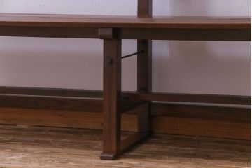 レトロ家具　昭和レトロ　ナラ材　古い木味が味わい深いアンティークベンチ(長椅子)
