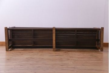 レトロ家具　昭和レトロ　ナラ材　古い木味が味わい深いアンティークベンチ(長椅子)