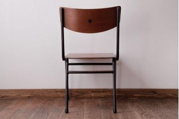 ヴィンテージ家具　ヨーロッパビンテージ　レトロな佇まいのスクールチェア(キッズチェア、鉄脚チェア、椅子)(2)