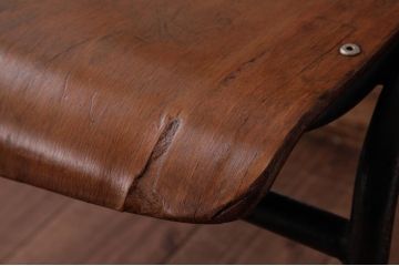 ヴィンテージ家具　ヨーロッパビンテージ　レトロな佇まいのスクールチェア(キッズチェア、鉄脚チェア、椅子)(3)