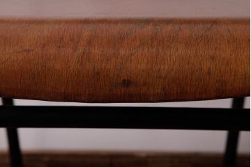 ヴィンテージ家具　ヨーロッパビンテージ　レトロな佇まいのスクールチェア(キッズチェア、鉄脚チェア、椅子)(3)