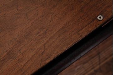 ヴィンテージ家具　ヨーロッパビンテージ　使い込まれた風合いが魅力のスクールチェア(キッズチェア、鉄脚チェア、椅子)(1)