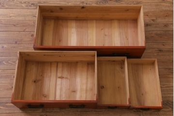 アンティーク家具　和製アンティーク　明治期　ヒノキ材　存在感抜群の観音開き箪笥ローボード(ローチェスト、衣装箪笥)