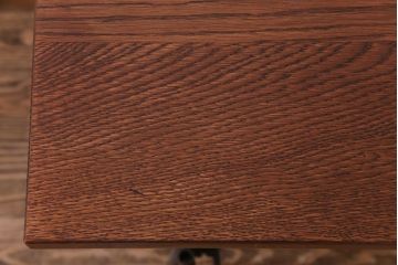 ラフジュ工房オリジナル　鉄脚　ホワイトオーク材製折りたたみテーブル(作業台、ワークデスク、在宅ワーク、在宅用)