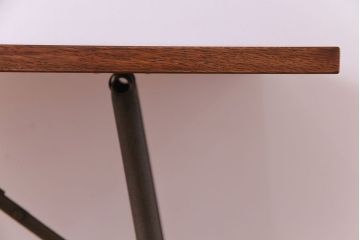 ラフジュ工房オリジナル　鉄脚　ホワイトオーク材製折りたたみテーブル(作業台、ワークデスク、在宅ワーク、在宅用)