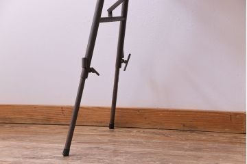 ラフジュ工房オリジナル　鉄脚　ホワイトオーク材製折りたたみテーブル(作業台、ワークデスク、在宅ワーク、在宅用)