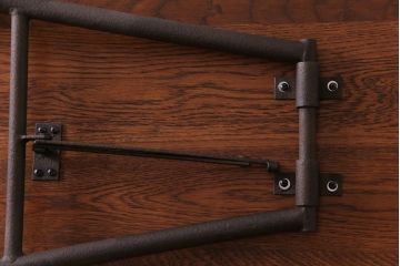 ラフジュ工房オリジナル　鉄脚　ホワイトオーク材製折りたたみテーブル(作業台、ワークデスク、在宅ワーク、在宅用)