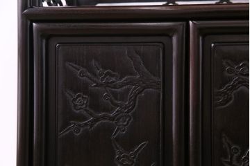 アンティーク家具　和製アンティーク　上手物!　深みのある漆塗りが美しい唐木指物の飾り棚(茶棚、戸棚)