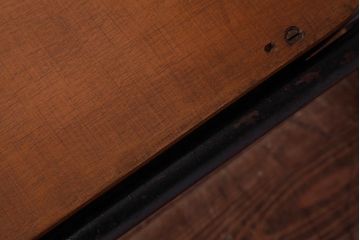 ヴィンテージ家具　ヨーロッパビンテージ　使い込まれた風合いが魅力のスクールチェア(キッズチェア、鉄脚チェア、椅子)(3)
