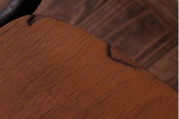 ヴィンテージ家具　ヨーロッパビンテージ　使い込まれた風合いが魅力のスクールチェア(キッズチェア、鉄脚チェア、椅子)