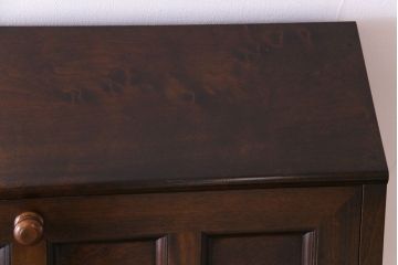 中古美品　松本民芸家具　個性が光るシックなK型ビューロー(ワークデスク、在宅ワーク、在宅用、簿記机)(定価約37万円)