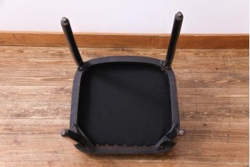 ヴィンテージ家具　イギリスビンテージ　オレンジの座面が可愛らしいレトロモダンなチェア(ダイニングチェア、椅子)(1)
