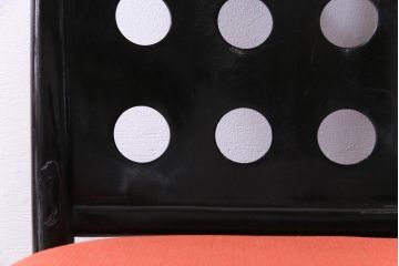 ヴィンテージ家具　イギリスビンテージ　オレンジの座面が可愛らしいレトロモダンなチェア(ダイニングチェア、椅子)(2)