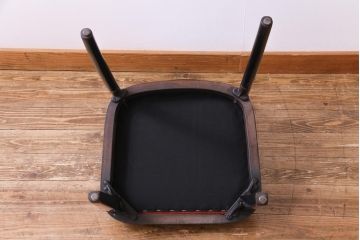 ヴィンテージ家具　イギリスビンテージ　オレンジの座面が可愛らしいレトロモダンなチェア(ダイニングチェア、椅子)(2)