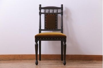 アンティーク家具　大正ロマン　ナラ材　エレガントな佇まいのアンティークチェア(ダイニングチェア、椅子)