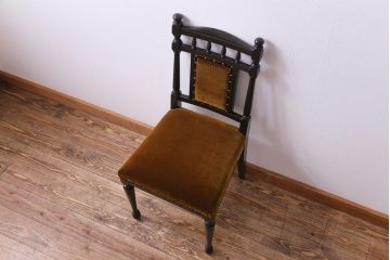 アンティーク家具　大正ロマン　ナラ材　エレガントな佇まいのアンティークチェア(ダイニングチェア、椅子)