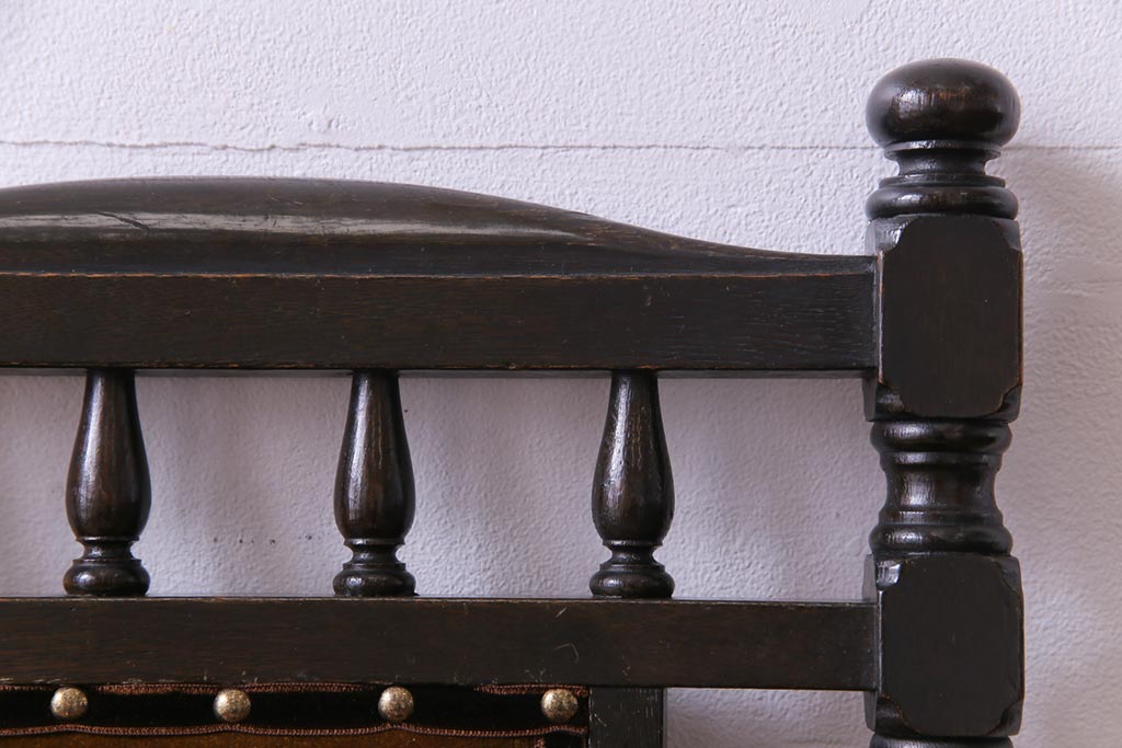 アンティーク家具　大正ロマン　ナラ材　エレガントな佇まいのアンティークチェア(ダイニングチェア、椅子)