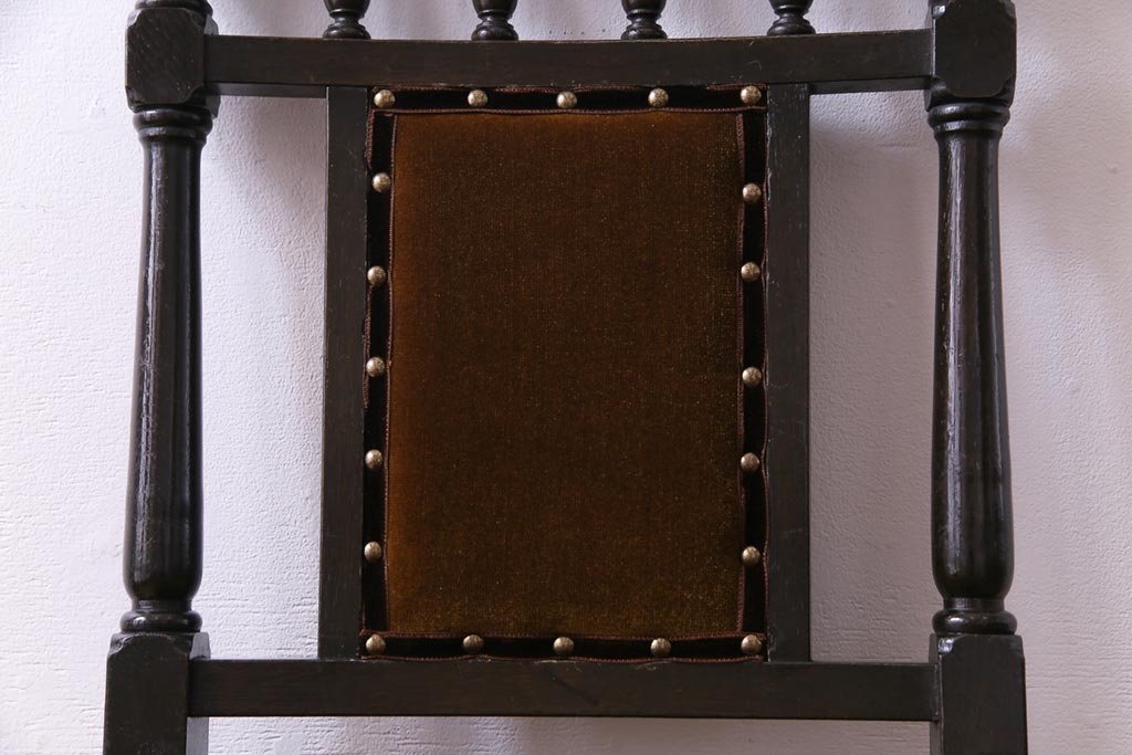 アンティーク家具　大正ロマン　ナラ材　エレガントな佇まいのアンティークチェア(ダイニングチェア、椅子)