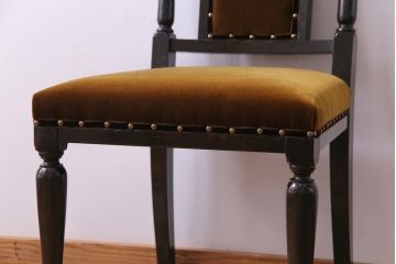 アンティーク家具　大正ロマン　ナラ材　エレガントな佇まいのアンティークチェア(ダイニングチェア、椅子)