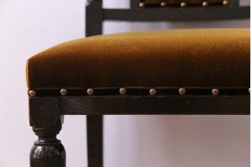 アンティーク家具　大正ロマン　ナラ材　エレガントな佇まいのアンティークチェア(ダイニングチェア、椅子)