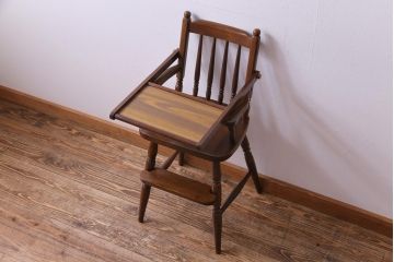 ヴィンテージ家具　ビンテージ　柏木工　品のある佇まいが魅力の作業台付きチャイルドチェア(子供椅子)