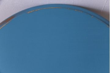 ペイント家具　リメイク　天童木工　レトロな色合いのラウンドテーブル(サイドテーブル、センターテーブル)