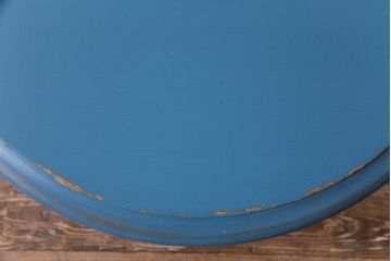 ペイント家具　リメイク　天童木工　レトロな色合いのラウンドテーブル(サイドテーブル、センターテーブル)