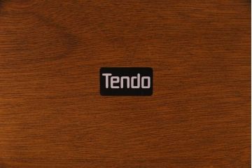 ペイント家具　リメイク　天童木工　レトロな色合いのラウンドテーブル(サイドテーブル、センターテーブル)