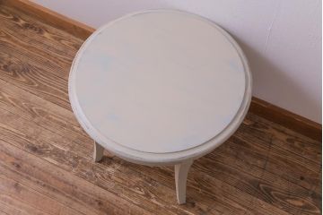 ペイント家具　リメイク　天童木工　フレンチテイストにも活躍するラウンドテーブル(サイドテーブル、センターテーブル)(2)