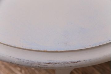 ペイント家具　リメイク　天童木工　フレンチテイストにも活躍するラウンドテーブル(サイドテーブル、センターテーブル)(2)