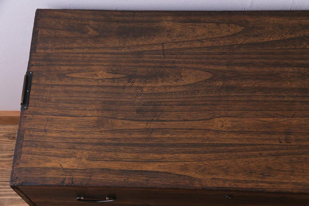 アンティーク家具　和製アンティーク　リメイク　桐材　シンプルな作りが味わい深いサイドチェスト(サイドボード、引き出し)