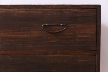 アンティーク家具　和製アンティーク　リメイク　桐材　シンプルな作りが味わい深いサイドチェスト(サイドボード、引き出し)