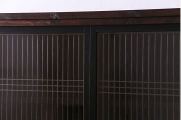 ラフジュ工房オリジナル　シンプルな書院戸をリメイクしたガラス戸棚(組子、収納棚、サイドボード)
