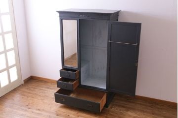ペイント家具　シックな色合いが魅力の大正ロマンなワードローブ(洋服タンス)