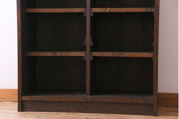 ラフジュ工房オリジナル　当時物色ガラス入り!　大正ロマンな建具を使った戸棚(収納棚、本箱)