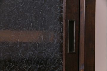 ラフジュ工房オリジナル　当時物色ガラス入り!　大正ロマンな建具を使った戸棚(収納棚、本箱)