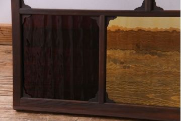 ラフジュ工房オリジナル　色ガラスが目を引くリメイクサイドボード(収納棚、戸棚)