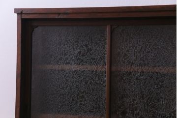 ラフジュ工房オリジナル　色ガラスが目を引くリメイクサイドボード(収納棚、戸棚)