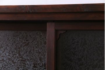 ラフジュ工房オリジナル　色ガラスが目を引くリメイクサイドボード(収納棚、戸棚)