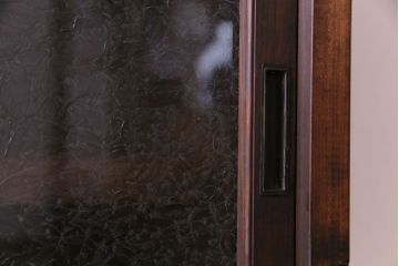 ラフジュ工房オリジナル　色ガラスが目を引くリメイクサイドボード(収納棚、戸棚)