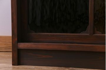 ラフジュ工房オリジナル　色ガラスが目を引くリメイクサイドボード(収納棚、戸棚)