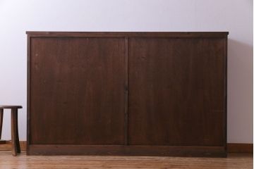 ラフジュ工房オリジナル　色ガラスが目を引くリメイクサイドボード(収納棚、戸棚)