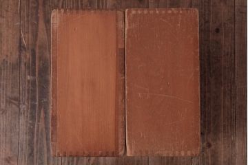 アンティーク雑貨　昭和レトロ　大きな積み木セット【正方形・大/2ヶ組】(ディスプレイ雑貨、飾り台)