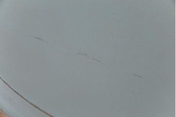 ペイント家具　天童木工　シャビーシックなカラーがお洒落なラウンドテーブル(サイドテーブル、センターテーブル)(1)