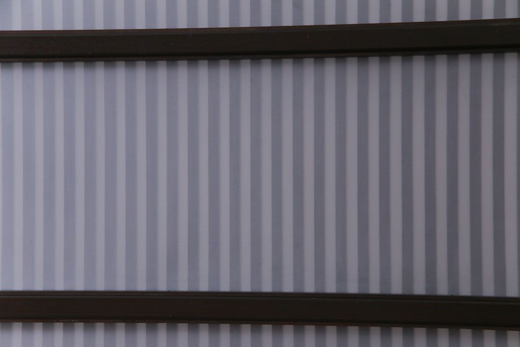 大正昭和初期　ガラス入り　燻された古い木が味わい深い麻の葉ガラス入り格子戸4枚セット(引き戸、建具)