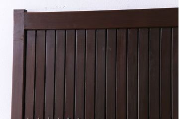 和製アンティーク　ガラス入り　和の風情を演出してくれる平格子戸2枚セット　(R-031430)