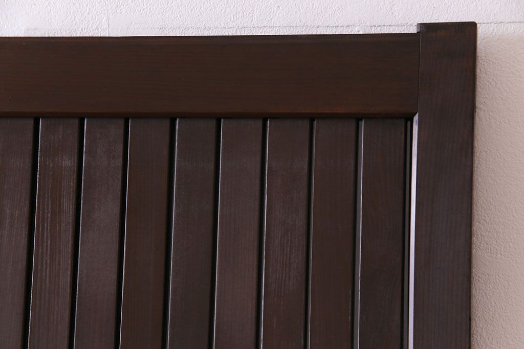 和製アンティーク　ガラス入り　和の風情を演出してくれる平格子戸2枚セット　(R-031430)