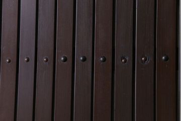 和製アンティーク　ガラス入り　和の風情を演出してくれる平格子戸2枚セット　(R-031430)